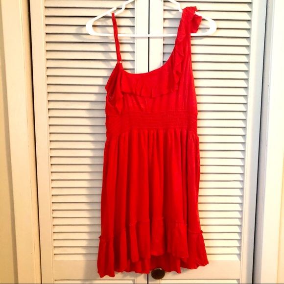 Guess Coral Red Summer Dress, Large - Picture 4 of 6